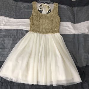 Sequin top flowy bottom B Darlin mini dress